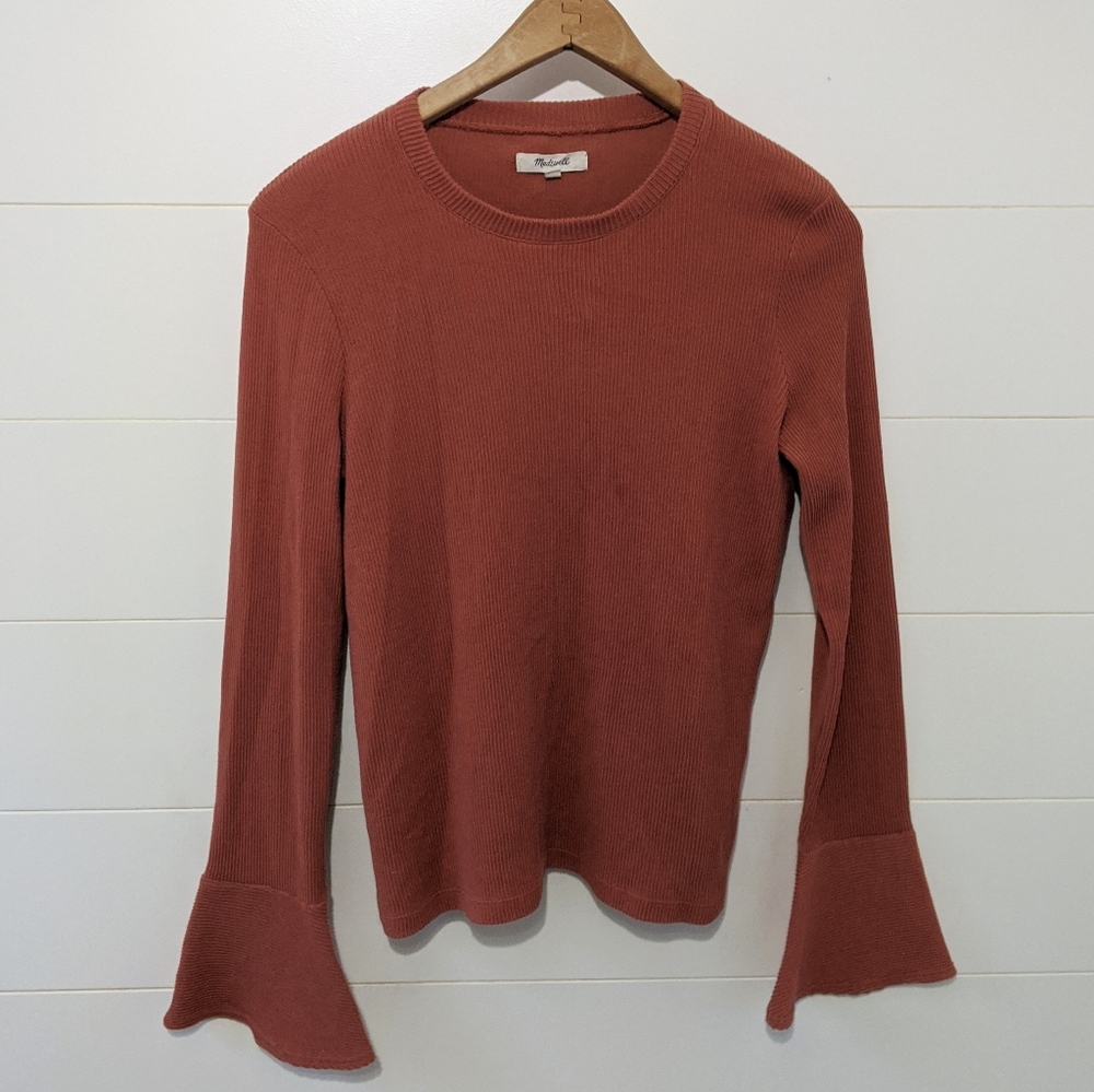 Madewell Ruffle Cuff Ribbed Top - Picture 4 of 7